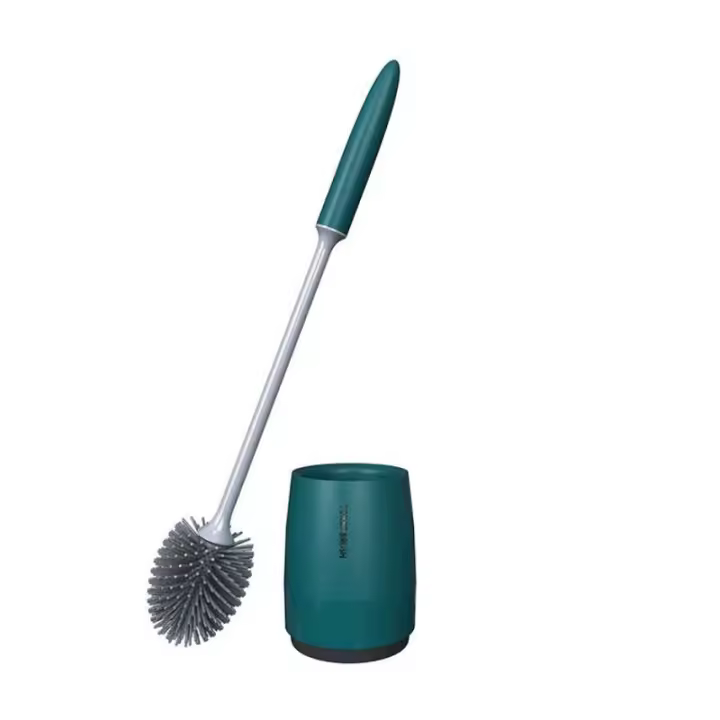 Set de Cepillo de Inodoro de Silicona Limpieza Rápida para Baño Montado en la Pared o Soporte de Suelo - 1