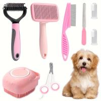 Juego de 7 piezas de Cepillos para Mascotas, Peine para Eliminar Pelos de Mascotas, Rastrillo de Pelo de Doble Cara - details 6