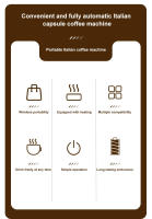 Máquina de Espresso Portátil Italiana 3-en-1 Carga Rápida Siempre Caliente - details 1