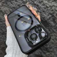 Funda magnética de lujo con soporte de anillo de Metal a prueba de golpes para MagSafe iPhone 15 14 13 12 Pro Max Protector de lente de vidrio cubierta transparente - details 8