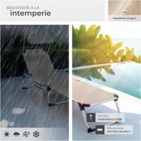 Tumbona Jardín Exterior de Aluminio, Tumbona Plegable con Reposacabezas, Parasol y Bolsillo Lateral, Tumbona Playa Reclinable en 6 Posiciones, Tumbona Piscina Resistente a Intemperie - Gris - details 22