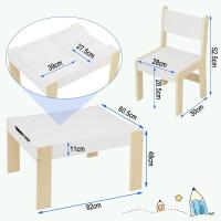 Cajones de Almacenamiento, Mesa Infantil con 2 Sillas de Madera Pizarra para Sala de Juegos - details 2