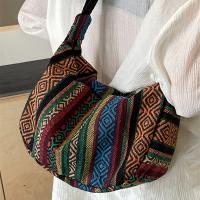 Bolso de Hombro Estilo Tribal Cruzado Plegable con Cierre de Cremallera Diseño a Rayas - details 1