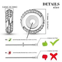 Encanto de Cuentas de Plata de Ley S925 100% Originales para Mujer Joyería DIY Material Principal de Zirconio Pulsera Ajuste de 3mm - details 27