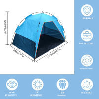 Tienda de Playa Grande para 4 Personas Refugio Solar Protector UV Ideal para Jardín, Parque, Barbacoa, Patio, Pesca - details 1