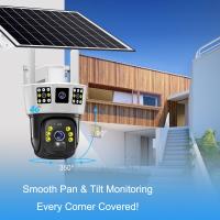 Cámara de vigilancia alimentada por energía Solar, Triple pantalla, 360 °, exterior, día-noche, a todo Color, remota, inalámbrica, 3 pantallas - details 5