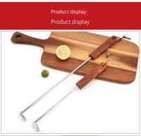 Nuevo Gancho giratorio de carne de acero inoxidable para barbacoa con mango de madera, gancho para carne, gancho para aleta de comida, fácil de limpiar - details 8