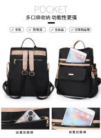 Mochila De Trabajo ligera para mujer, morral de viaje informal, resistente al agua, color negro y rosa - details 8