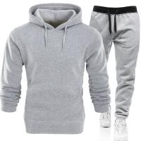 Conjunto de dos piezas para hombre, chándales informales, trajes deportivos para exteriores, sudaderas con capucha y pantalones para correr, Otoño e Invierno - details 6
