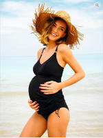 Conjunto de dos piezas de traje de baño bikini dividido de maternidad de verano de color sólido - details 0