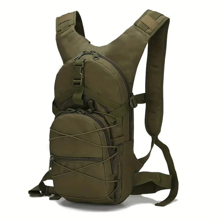 Mochila Táctica de Camuflaje para Ciclismo y Senderismo - Nylon Duradero, Multicolor, Cierre de Cremallera, Sin Botella de Agua ni Mochila, Sin Botella Hidratación, Correas Ajustables, Hombreras Acolchadas, Ideal para Deportes al Aire Libre, Mochila Mini - 1