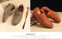 Calcados Marrón Moda Mokasin Marca Vestido de Cuero Zapatos Casuales Puntiagudos Nuevo Estilo de Los Hombres - details 6