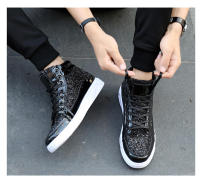 Zapatos deportivos de punta redonda para hombre, botas versátiles informales brillantes para escenario, ropa de calle al aire libre, zapatos de Skateboarding para niños - details 13