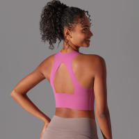 Sujetador de Yoga sin costuras para mujer, chaleco de Yoga Sexy, Sujetador deportivo de alto impacto para entrenamiento, Tops deportivos sin mangas para gimnasio - details 5