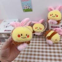 Lindo llavero de abeja de dibujos animados Kawaii llavero de dibujos animados bolsa de felpa adornos colgantes suave creativo muñeca con cordón regalos de cumpleaños - details 9