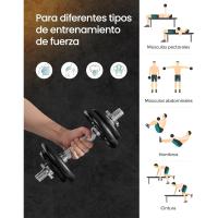 Mancuernas Ajustables de Hierro Fundido Barra Adicional Entrenamiento de Fitness - details 2