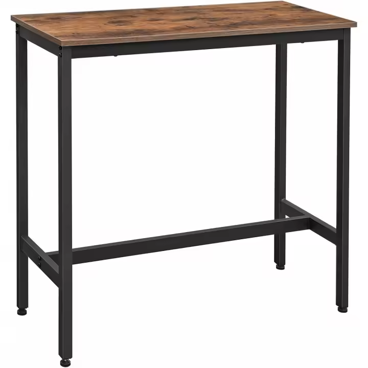 Mesa de Comedor de Acero Diseño Rectangular Estrecho Montaje Fácil Industrial - 1