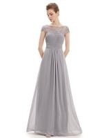 Traje de verano nuevo vestido de noche de graduación de dama de honor plisado de gasa para mujer dulce largo del mismo estilo - details 5