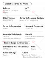 Anillo Inteligente SANLEPUS - Monitor Cardíaco 24/7 + Oxígeno en Sangre | Carga Inalámbrica, 5ATM y Batería 7 Días | Parejas, Deporte y Salud Integral - details 9