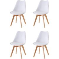 Silla de Trabajo Ergonómica Baroni Home Diseño de Patas Cojín Integrado 50X48X82 cm Blanco 4 - details 0