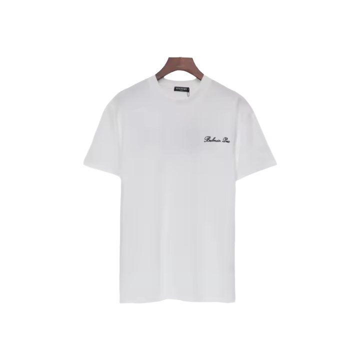 Camiseta Deportiva de Algodón Puro con Cuello Redondo Logo Impreso Delantero - 1