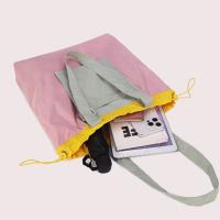 Bolso de compras plegable de color, bolso de bolsillo respetuoso con el medio ambiente de gran capacidad, bolso de mano con cordón impermeable reutilizable para niñas - details 14