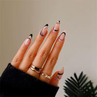24Pcs Uñas Postizas De Póker Manicura Ballerina Removible Almendra Uñas Falsas De Decoración Para Mujeres Y Niñas Uñas Postizas De Cuchara Completo - details 21