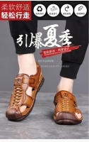 Sandalias de Hombre de Prima Piel de Vaca Suela Antideslizante, Suave, Perforación, Estilo de Verano para Zapatos de Playa - details 2