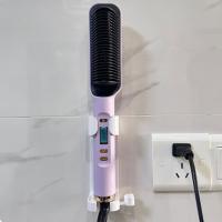 Soporte de plástico para alisadores de pelo, soporte blanco sin perforación para rizador de pelo, soporte de rizador para salón montado en la pared, ahorro de espacio - details 4