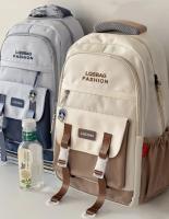 Mochila Escolar De Color Suave Para Niña, Estilo Universitario, Versión Coreana, Con Letras Simples, Para Estudiantes De Primaria Y Secundaria - details 0