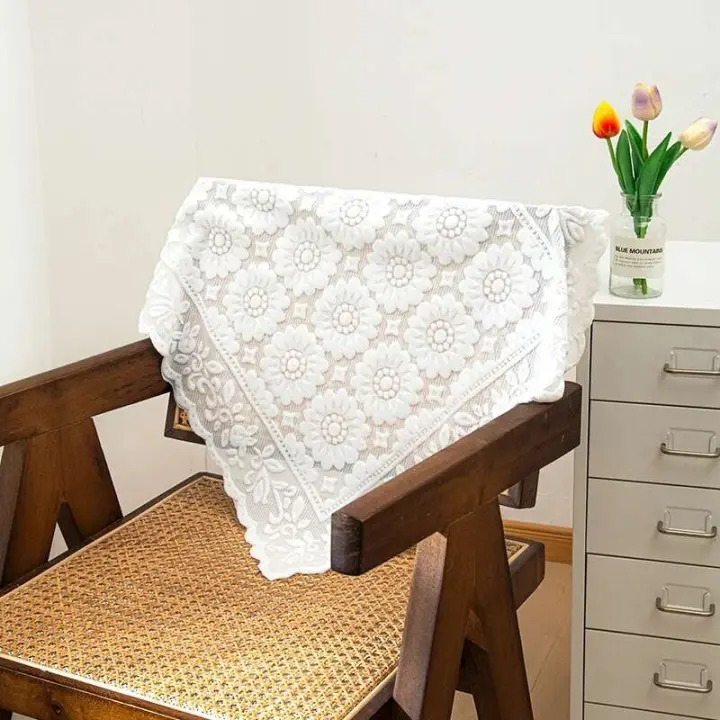 Cubierta de mesa de comedor Ense blanca, mantel floral nórdico, suministros vintage para bodas y fiestas, decoración de escritorio para el hogar - 1