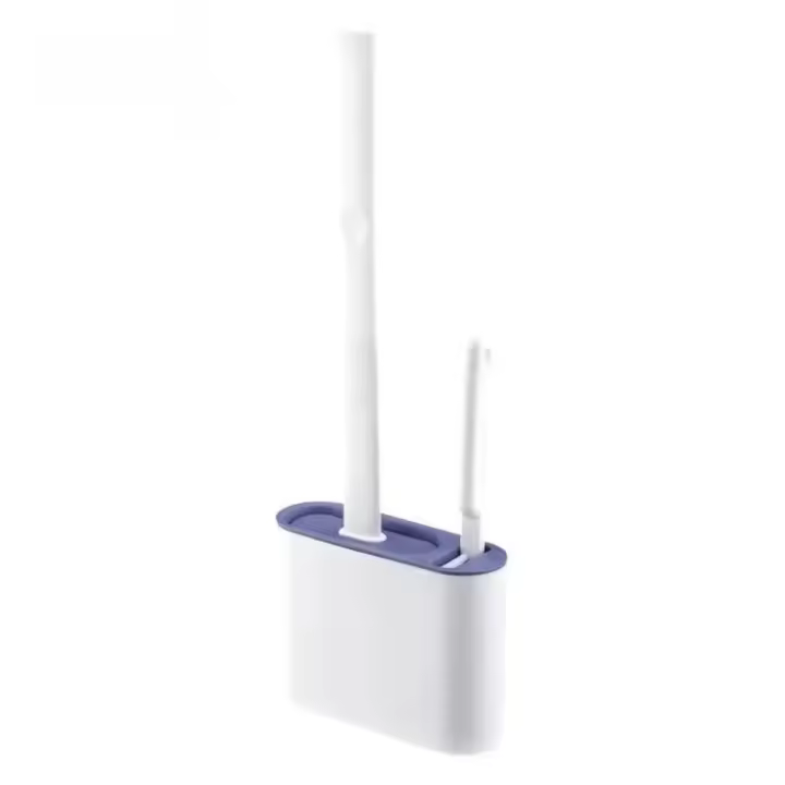 Cepillo de baño de silicona con caja de soporte, juego de soporte TPR montado en la pared, artefacto para el hogar, accesorios de herramientas de limpieza diaria para baño - 1