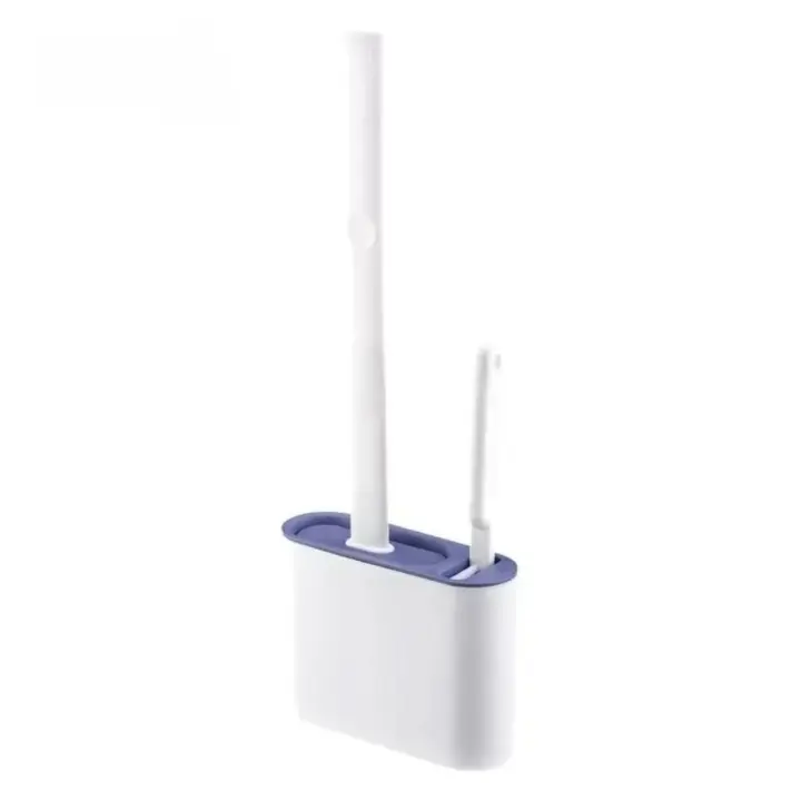 Cepillo de baño de silicona con caja de soporte, juego de soporte TPR montado en la pared, artefacto para el hogar, accesorios de herramientas de limpieza diaria para baño - 1