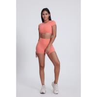 Camiseta corta de entrenamiento cruzado con espalda súper suave para mujer, camiseta deportiva con espalda abierta para correr y gimnasio - details 9