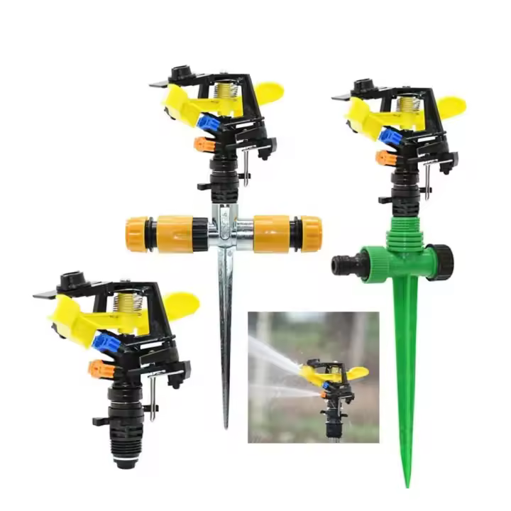 Boquilla inclinada de doble salida giratoria de 360 ​​grados, rosca HO de 1/2 ", utilizada para riego de césped y granjas de jardín - 1