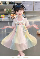 Hanfu colección de verano 2025 nuevo vestido chino antiguo súper inmortal para niñas pequeñas falda estilo Tang para niños - details 12