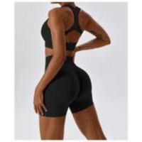 Yoga 2 Piezas Conjunto Deportivo Conjunto De Yoga Súper Elástico Inconsútil Tank Con Abertura Con Shorts Con Glúteos - details 10