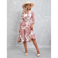 Vestido de manga tres cuartos con cuello en V para mujer, elegante, hermoso, nuevo en oferta - details 2