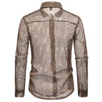 Camisa à manches longues évidée pour hommes, camisas de performance de personnalité, camisas de danse en boîte de nuit pour hommes, diseño de modo, nouveau - details 23