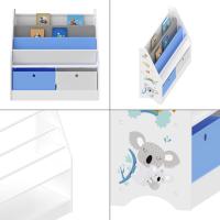 Estantería para Niños con Diseño de Unicornio Organizador de Libros con 3 Estantes y 2 Cajones Plegables 74 x 71 x 23 cm Blanco/Morado/Rosa - details 11