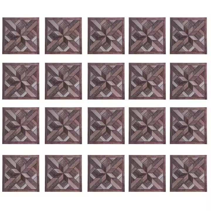 20 piezas pegatina de azulejo con patrón de grano de madera, azulejos autoadhesivos, arte Diagonal, pegatina de suelo 3D para decoración de baño y cocina - 1