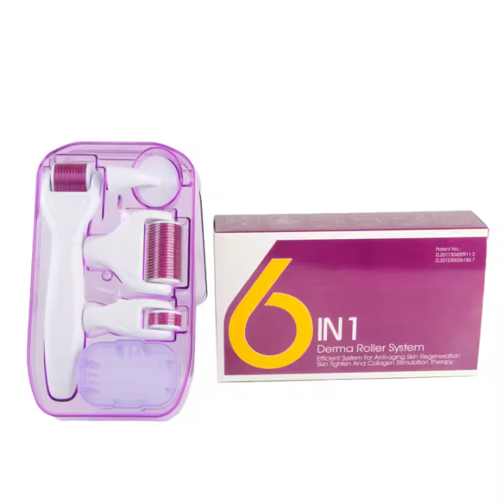 Sistema de rodillos de belleza 6 en 1, instrumento de agujas cosméticas y para el cuidado de la piel de titanio para la cara - 1