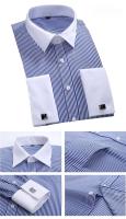 M ~ 6XL vestido francés 2024 blanco nuevo manga larga botón Formal camisa de hombre de negocios Regular Ute gemelos - details 8