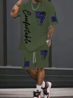 Conjunto Casual de Dos Piezas para Hombres Estampado Gráfico de Nueva York - details 3