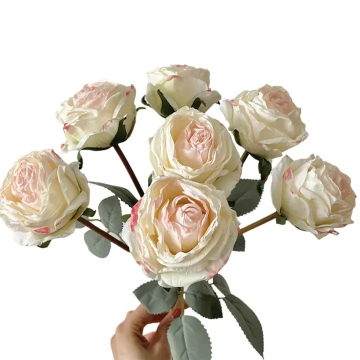 Nuevo Ramo de rosas de 7 cabezas, adorno de Ikebana de rosas de simulación, decoración de jardín de flores artificiales de rosas de 7 cabezas - 1