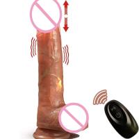 Consolador vibrador recargable Artificial telescópico Control remoto vibradores para mujeres silicona punto G vibración realista - details 0