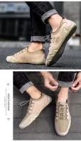 Sandalias planas huecas de malla de moda para exteriores, zapatos deportivos informales de cuero para hombre - details 15