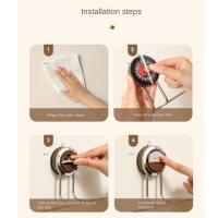 Estante de almacenamiento con ventosa sin perforar, ganchos para puerta, organizador de Scrunchie, estante de almacenamiento para colgar en la pared, soporte de carga fuerte multifuncional - details 5