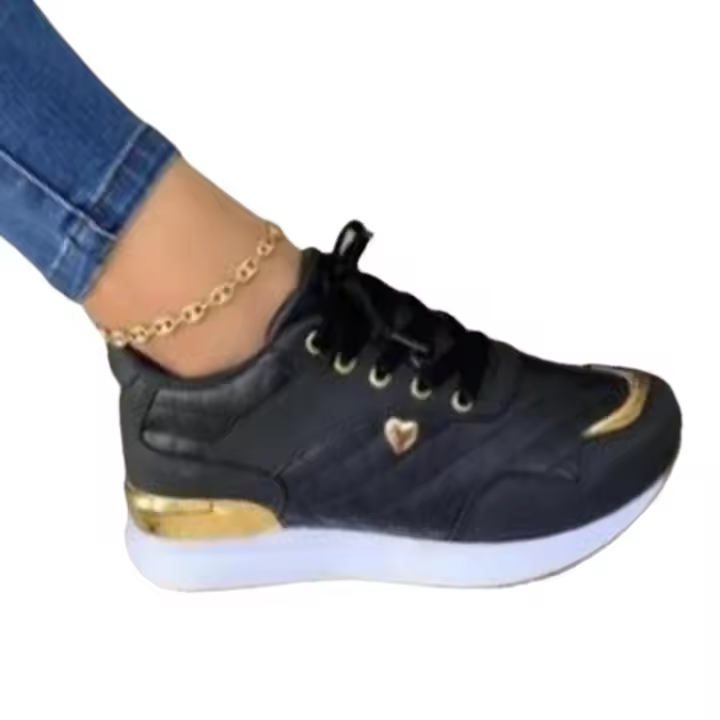 Zapatillas de deporte de malla para mujer, zapatos planos con cordones, transpirables, cómodos, para correr al aire libre, caminar, cómodos y a la moda - 1