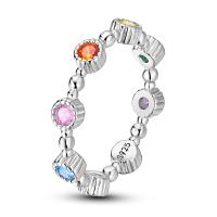 Anillo de Plata de Ley 925, anillo de corazón elevado brillante para mujer, circonita cúbica, estrella, Luna, flor, anillos y joyería de boda, regalos - details 8